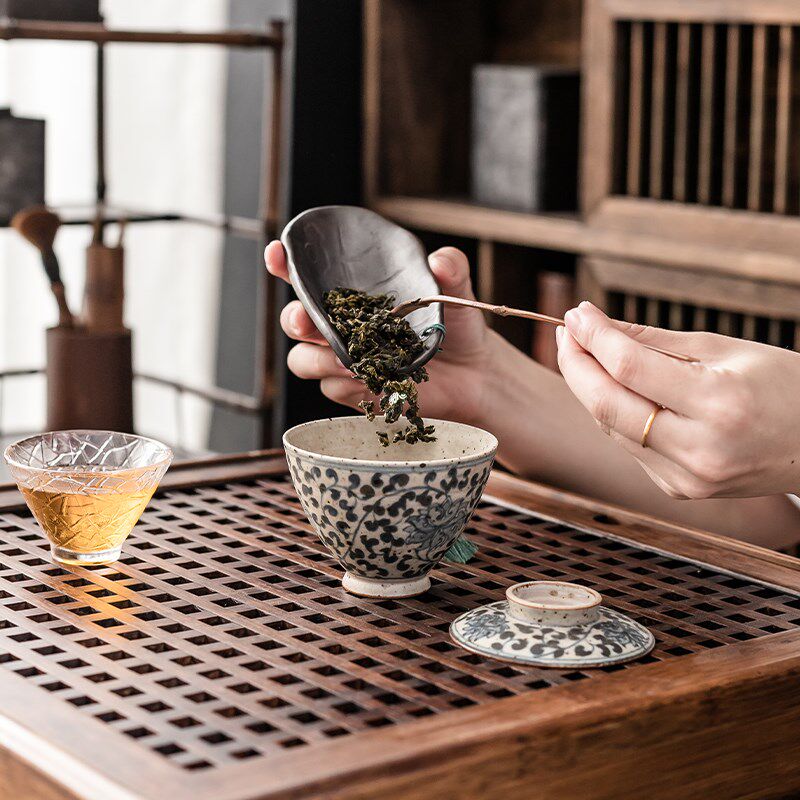 紫砂富甲一方茶则两件套赏茶荷泡茶工具茶勺铲茶拨取茶器茶具配件