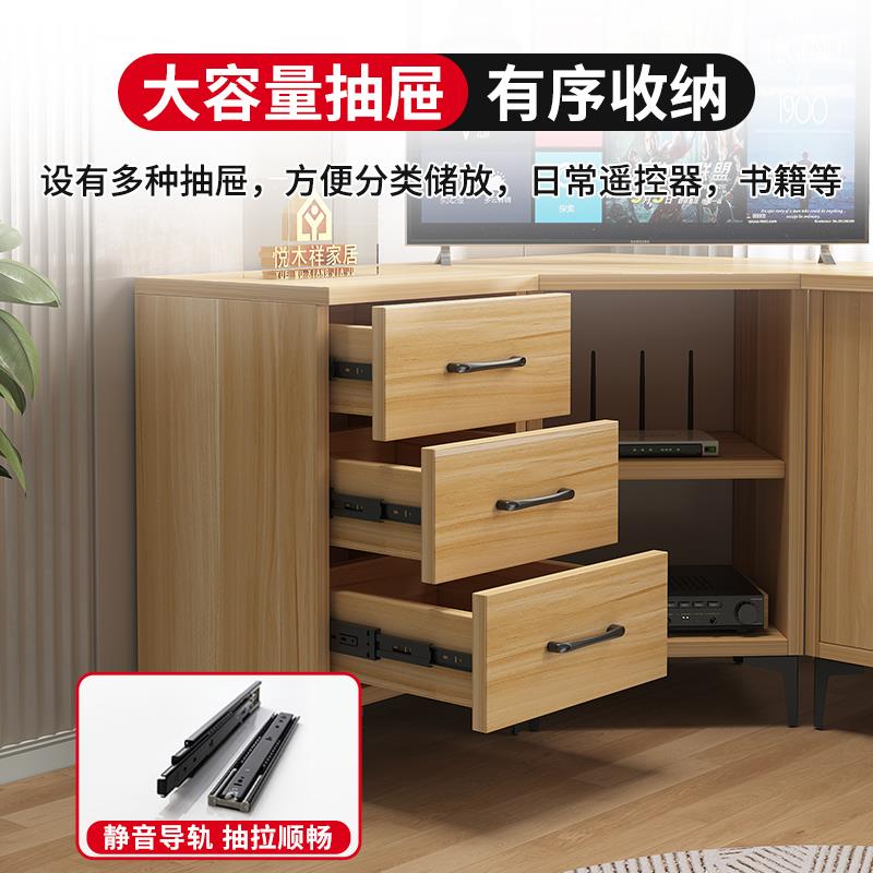 实木定制40深转角电视柜大容量墙角半封闭转角柜可放65寸电视老式