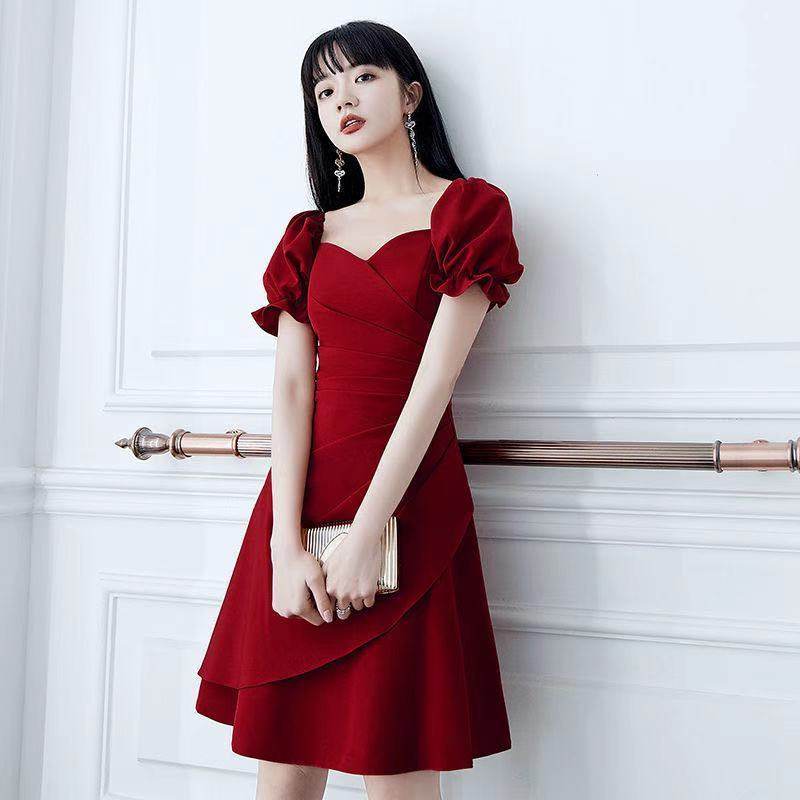 小个子白色短款晚礼服女2023夏季新款名媛气质宴会平时可穿连衣裙