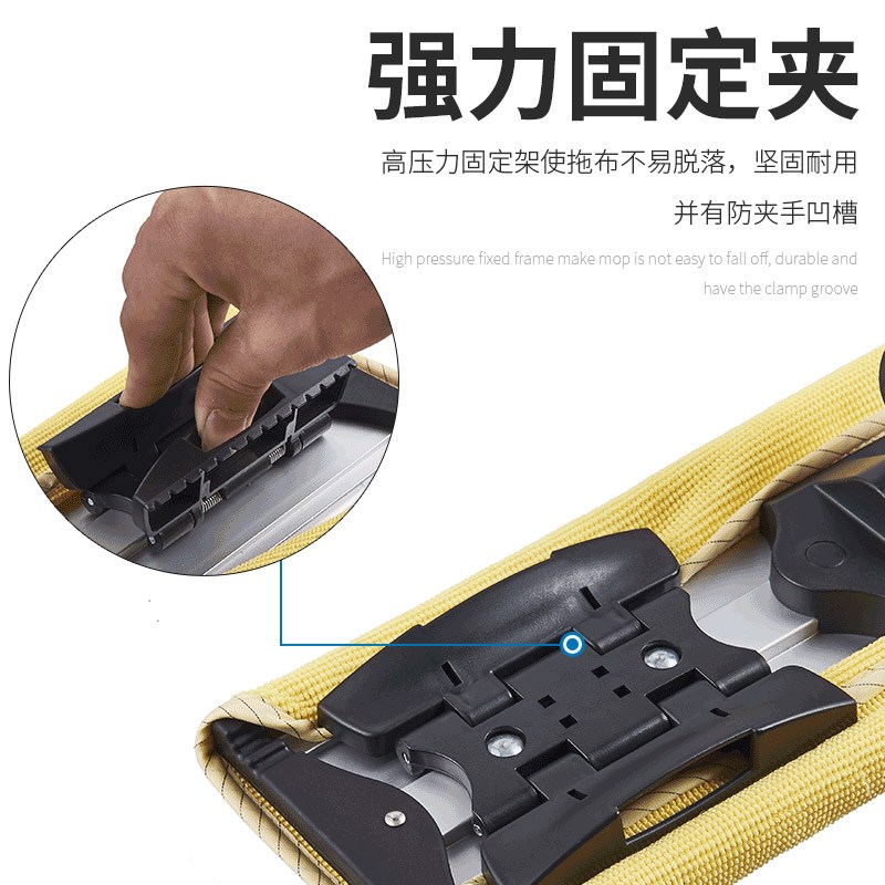 洁净无尘大号夹板平板拖把卧室吸水不锈钢伸缩杆超细纤维替换布