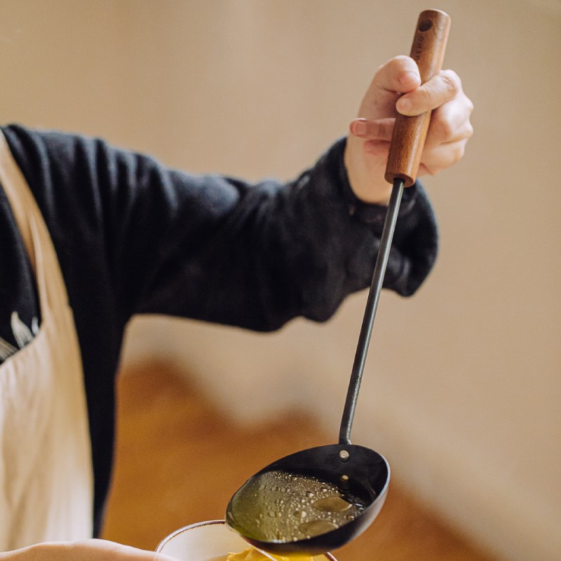 树可 小黑鲸精铁锅铲家用炒菜铲子汤勺炒勺厨房菜铲勺子长柄煎铲