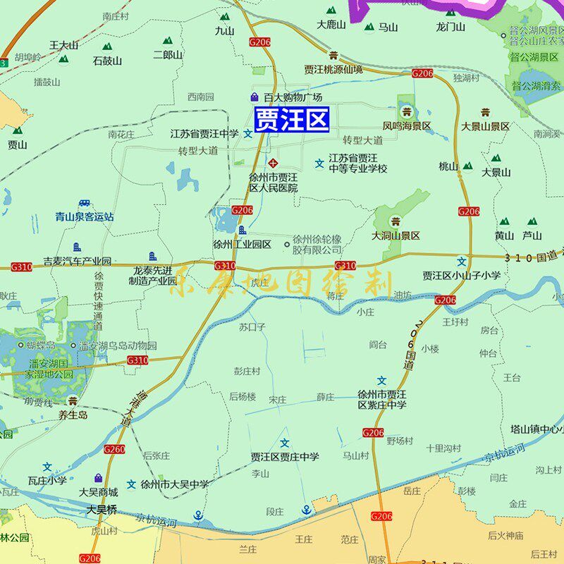 新款徐州市行政区划地图办公室挂画高清大尺寸可定制电子版城区图