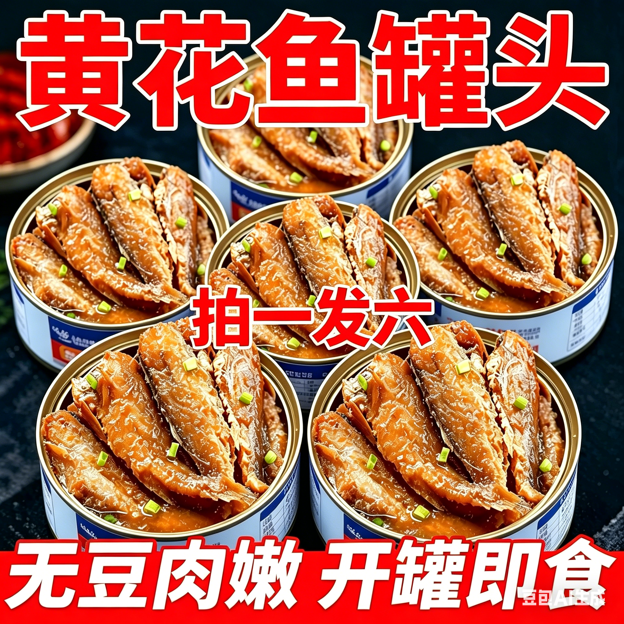 【特价拍一发六】五香黄花鱼罐头下饭菜海鲜熟食罐头开盖即食SX