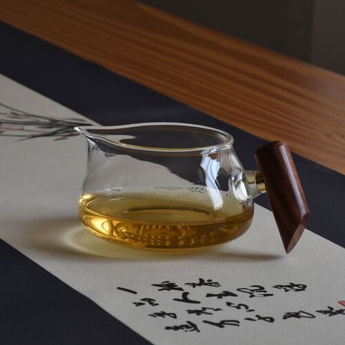 玻璃公道杯 木把公杯 加厚耐热防烫功夫茶具分茶器茶海高硼硅匀杯