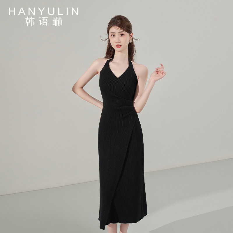 韩语琳夏季针织连衣裙女2025新款春秋法式显瘦气质高级感套装裙子