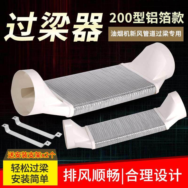 系统排油烟机换气扇75/110/160/200过梁Q器不打孔通风管道扁管