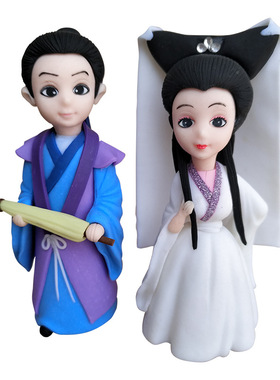 软陶摆件动漫卡通公仔手办家居工艺品许仙白娘子传奇白蛇白素贞