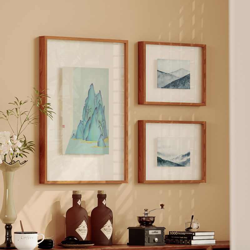 牛文娟 悬浮框 宋式美学挂画新中式山水画框高级感民宿酒店装饰画