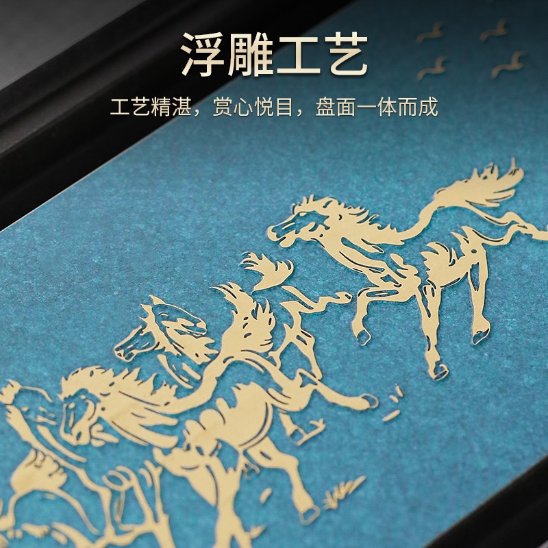 家用中式整块乌金石铜茶盘室内排水式办公室茶具托盘功夫茶具茶台