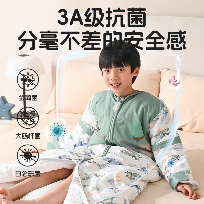 儿童睡袋春秋冬季冬款加厚中大童宝宝防踢被子神器四季通用款小孩