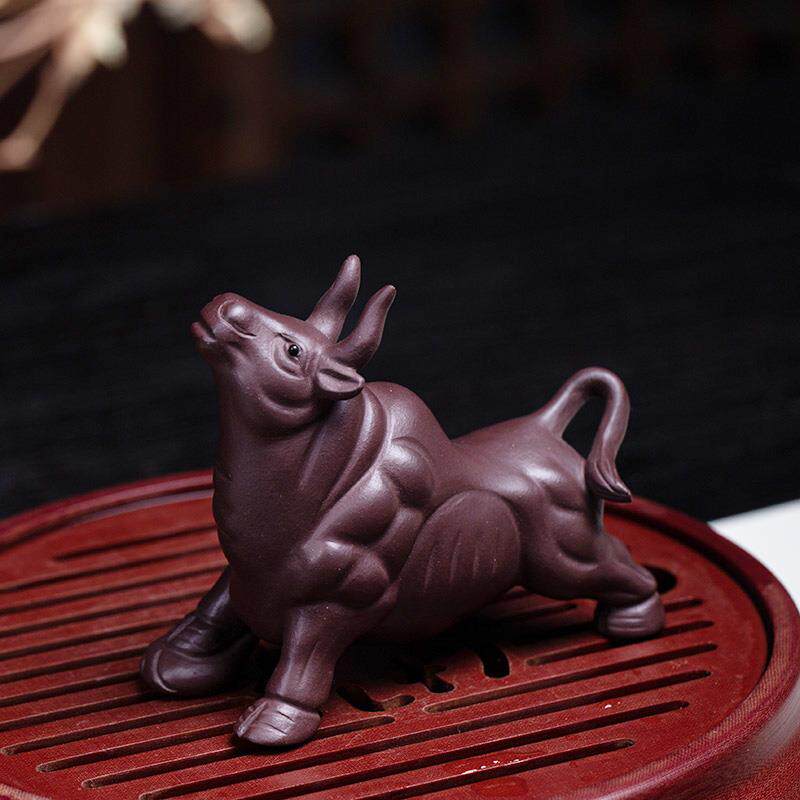 紫砂茶宠茶玩牛气冲天势不可挡功夫茶具茶桌摆件配件精品家用可养