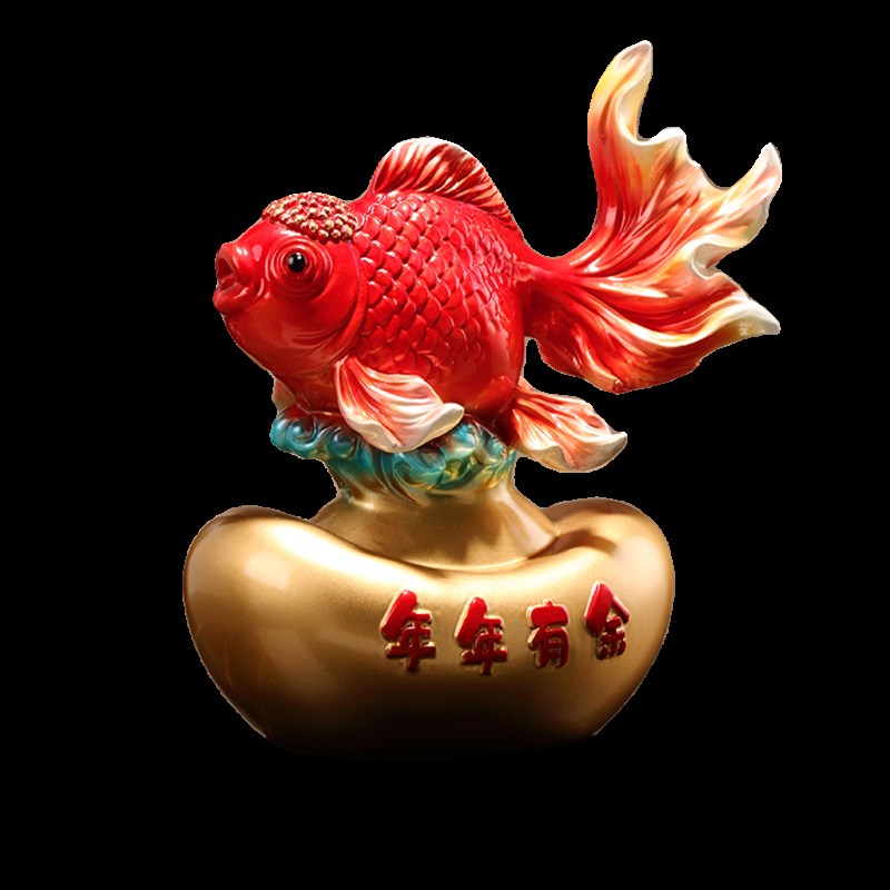 发财元宝鱼年年有余招财吉祥装饰品 客厅电视柜橱柜乔迁新居礼品