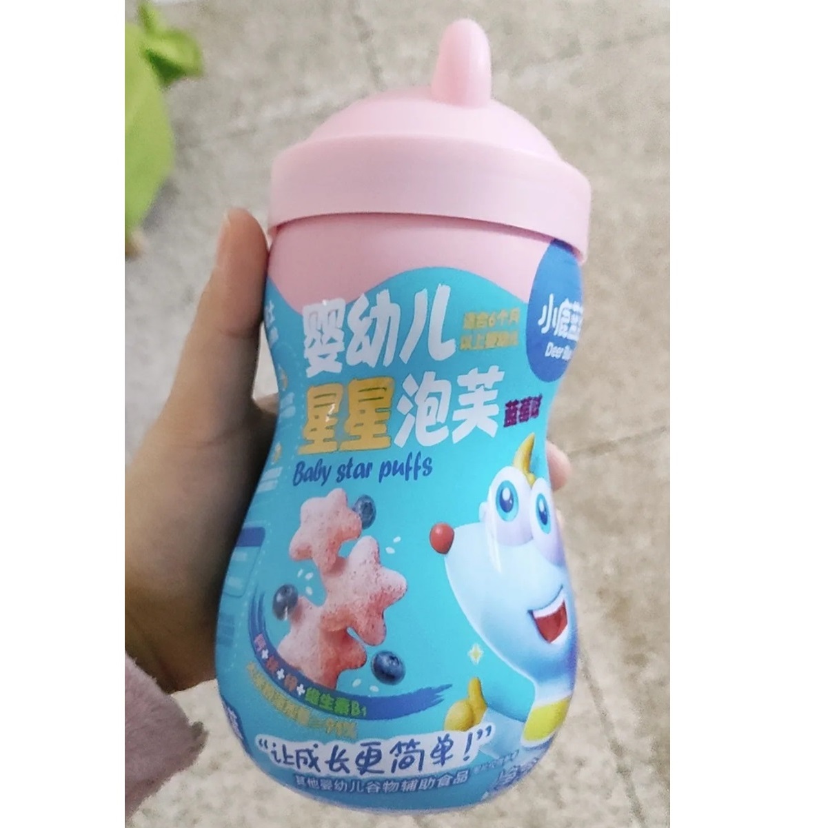 小鹿蓝蓝星星泡芙婴幼儿鲜虾泡芙条芝士泡芙条宝宝辅助抓握零食