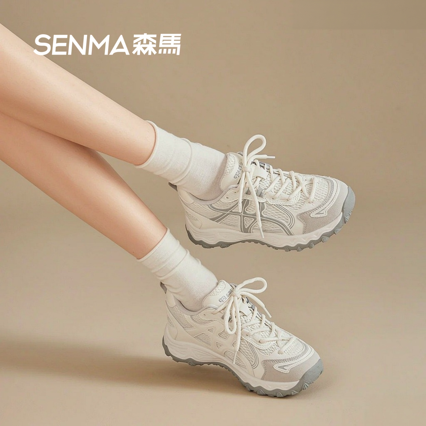 森马秋季网面透气厚底老爹女鞋图片