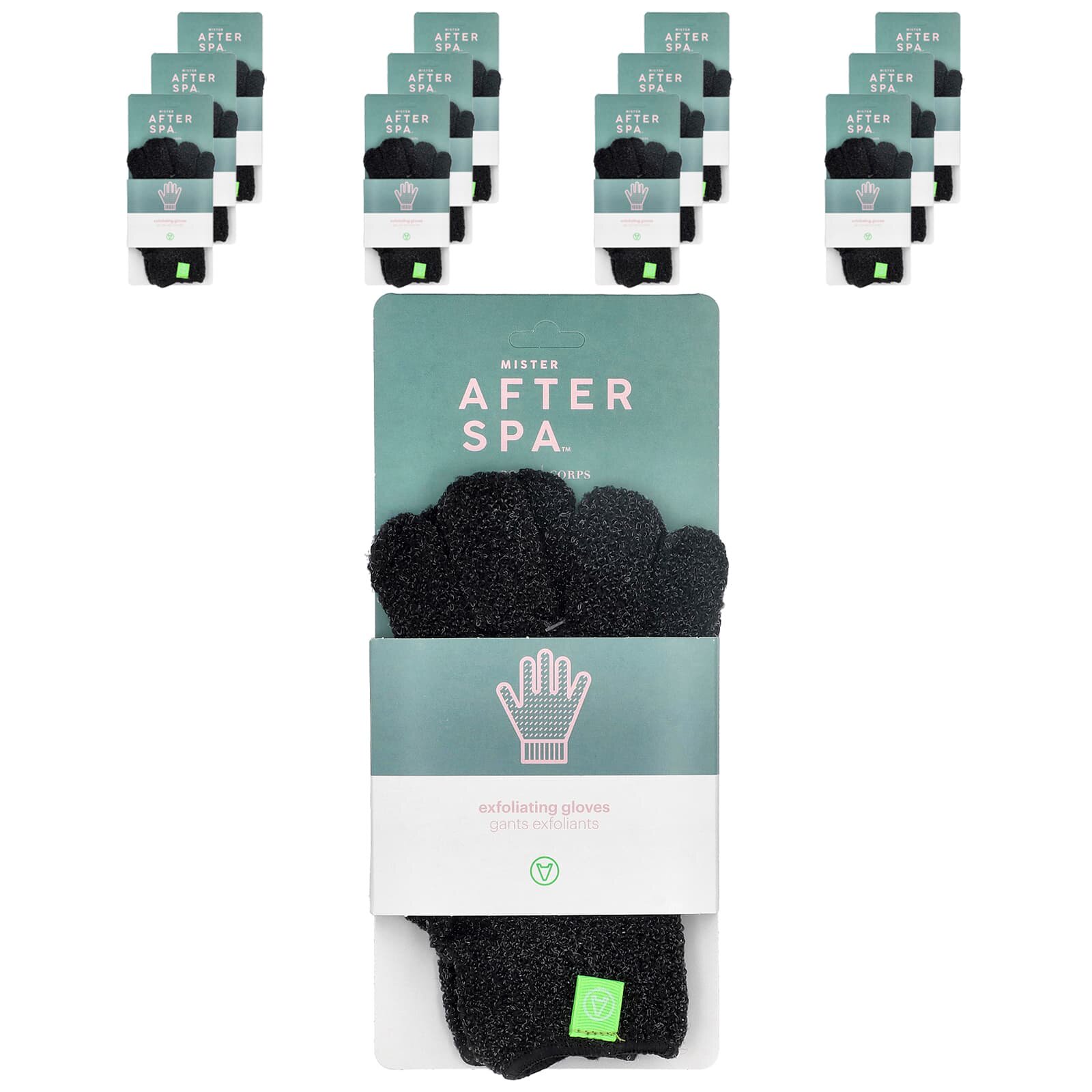 AfterSpa去角质手套黑色12双洗浴用品独处下午养成轻盈滋润相伴