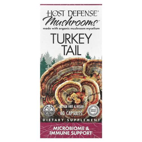 Host Defense有机蘑菇云芝微生物膳食补剂肠胃健康活力续航