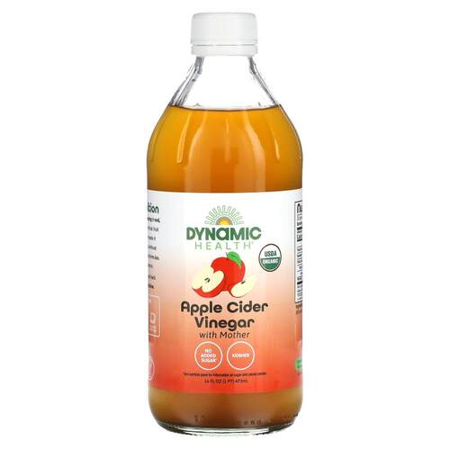 Dynamic Health,含醋母苹果醋，玻璃瓶装，16 液量盎司（473 毫升