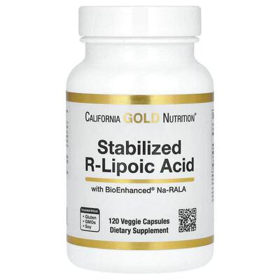 California Gold Nutrition,Stabilized R-硫辛酸，120 粒素食胶