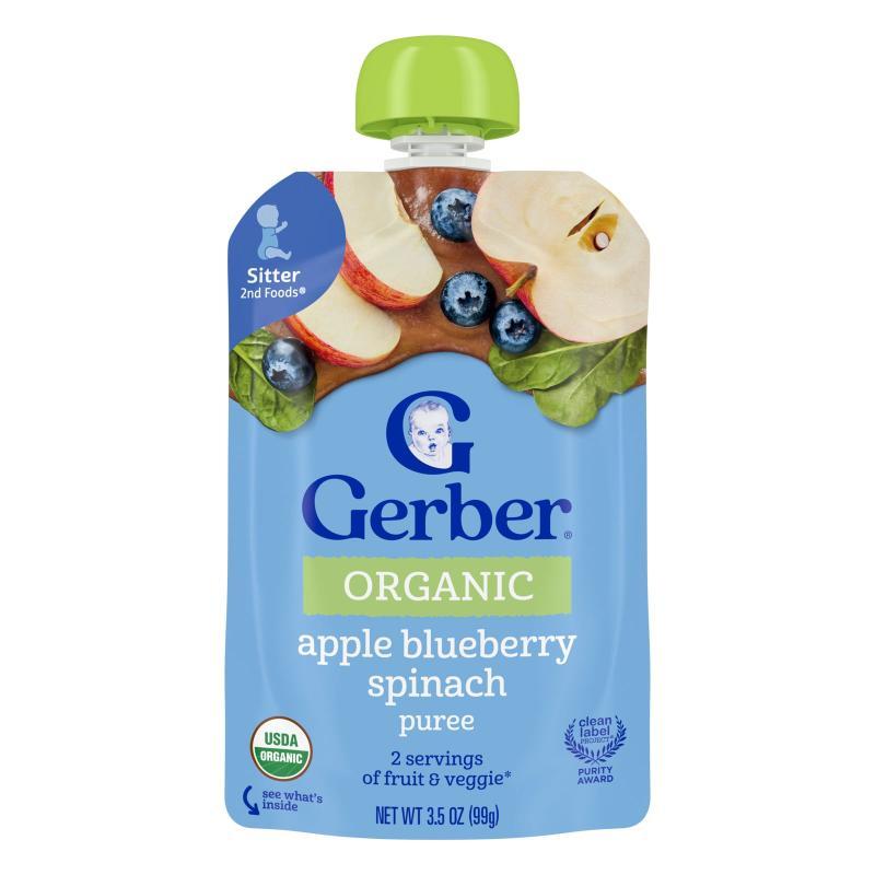 Gerber嘉宝天然有机婴儿辅食2段零食果泥维生素营养膳食纤维肠胃