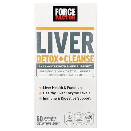 Force Factor肝detox+清洁60 Vegetable胶囊独处冬日悠然好习惯