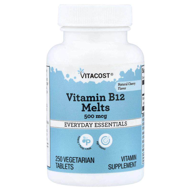 Vitacost维生素B12天然樱桃250素食片维生素 B12 (钴胺素)