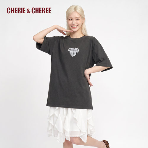CHERIE&CHEREE秋休闲中袖印花T恤
