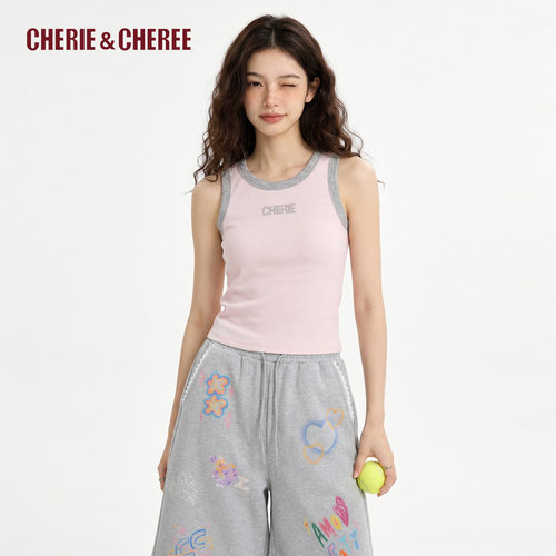 CHERIE&CHEREE26夏撞色条拼接宽带背心吊带女CC6WCX5T237