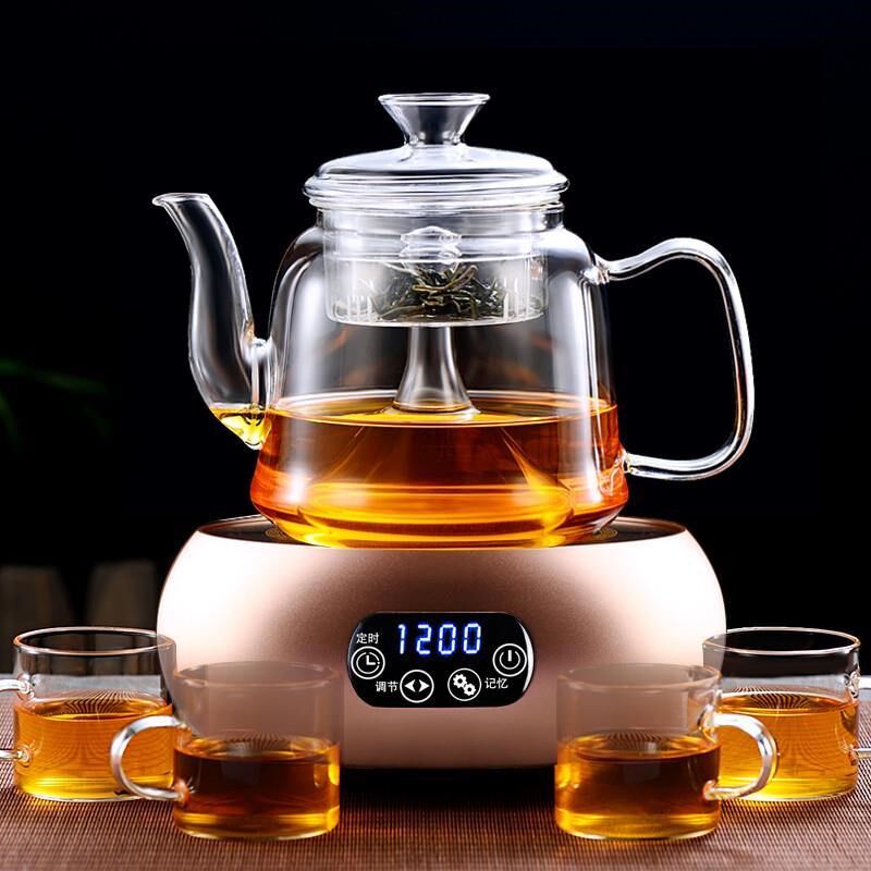 蒸汽煮茶壶烧茶壶泡茶专用蒸茶器电陶炉煮茶黑茶玻璃蒸煮水壶两用