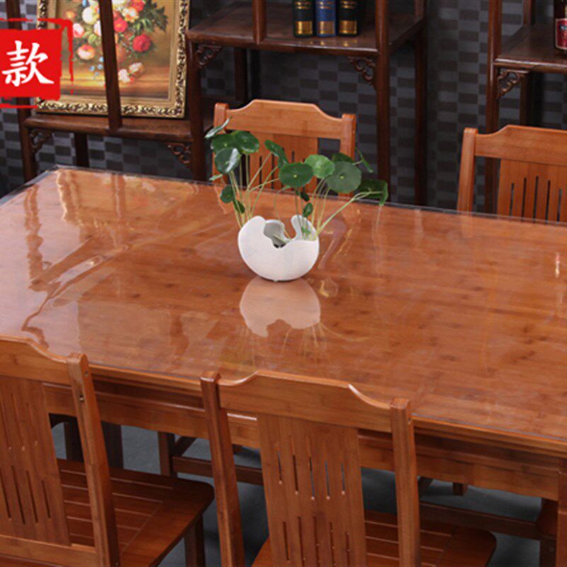 整卷批龙塑PVC水晶软板卷材磨砂波斯菊桌布塑料台布软玻璃