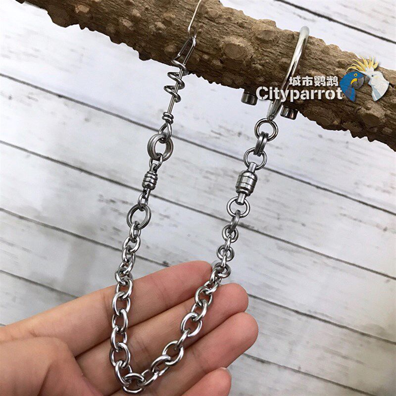 O加粗304不锈钢鹦鹉脚炼大型金刚蓝黄绿翅五彩防逃脚炼鸟站架脚炼