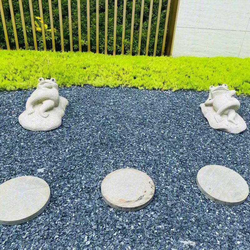 黑色铺地砾石黑色枯山水大小石头子庭院装饰造景瓜子小砾石碎颗粒