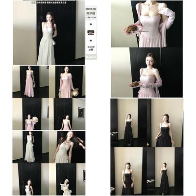 Skk Store 杜乐丽花园 天丝醋酸初恋仙女裙修身吊带连衣裙蛋糕裙