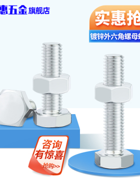 镀锌外六角螺栓套装六角螺丝螺母组合大全M5M6M8M10M12M16M18M20