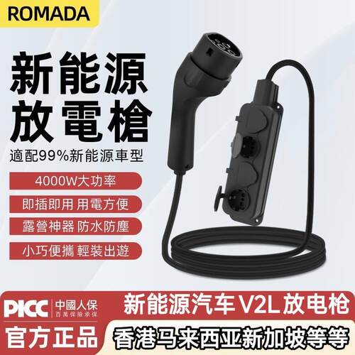 海外欧标TYPhE2放电枪取电器V2L新能源汽车放电枪取电转换排插插