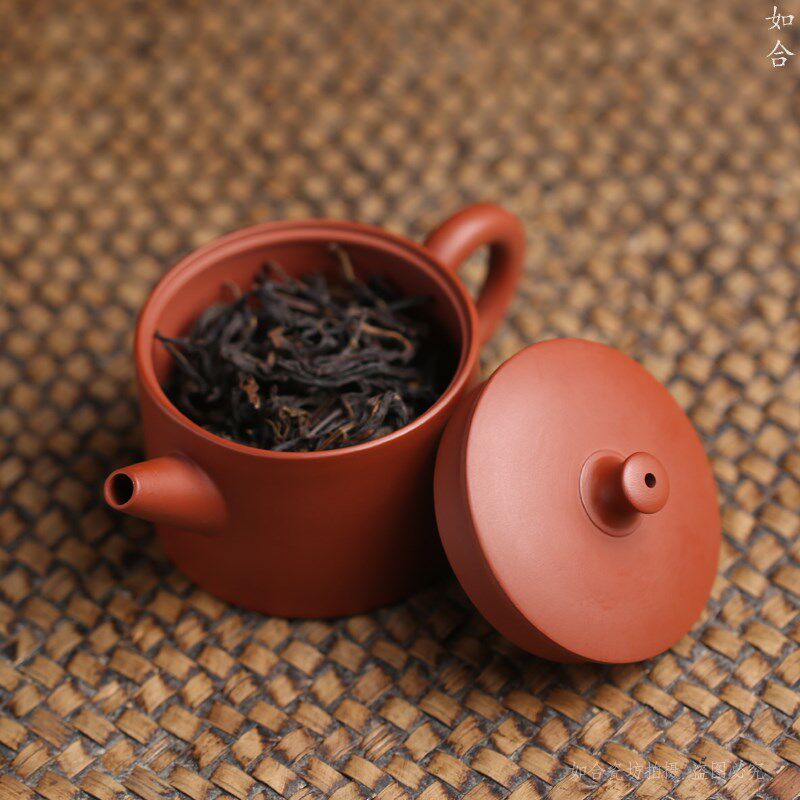 邱少銮潮汕朱泥功夫茶壶 大开A口敞口冲茶器茶具易下茶倒茶三杯量