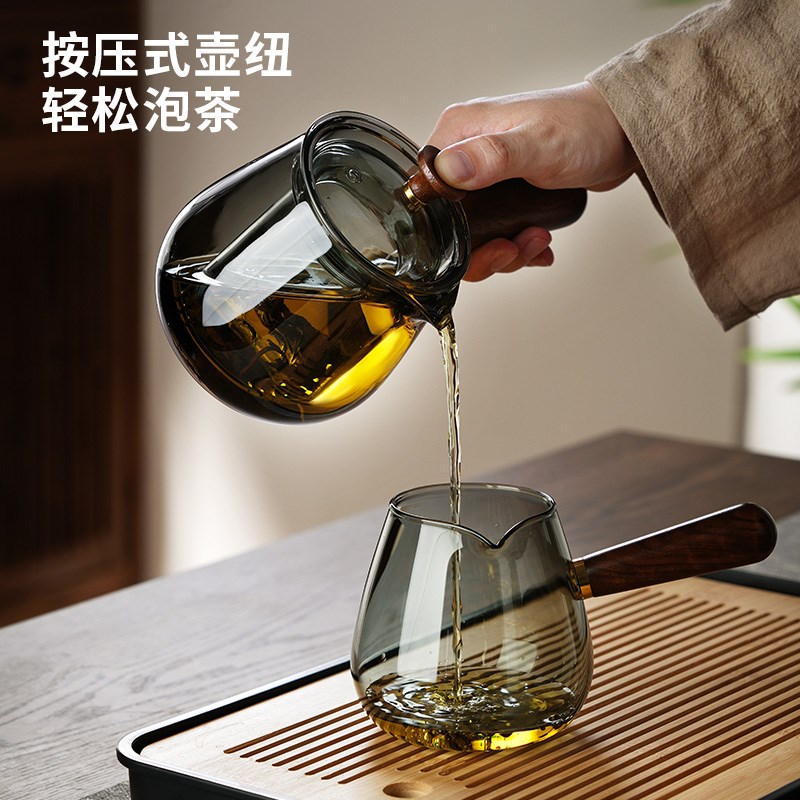 玻璃茶具套装家用茶盘大容量客厅喝茶杯子待客轻奢泡茶壶高档新款