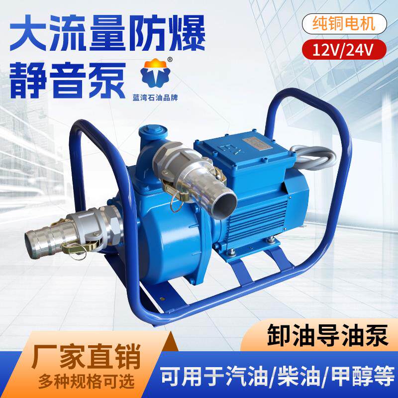 大流量抽油泵卸油导油泵12V24V汽油柴油甲醇2寸无刷马达防爆静音