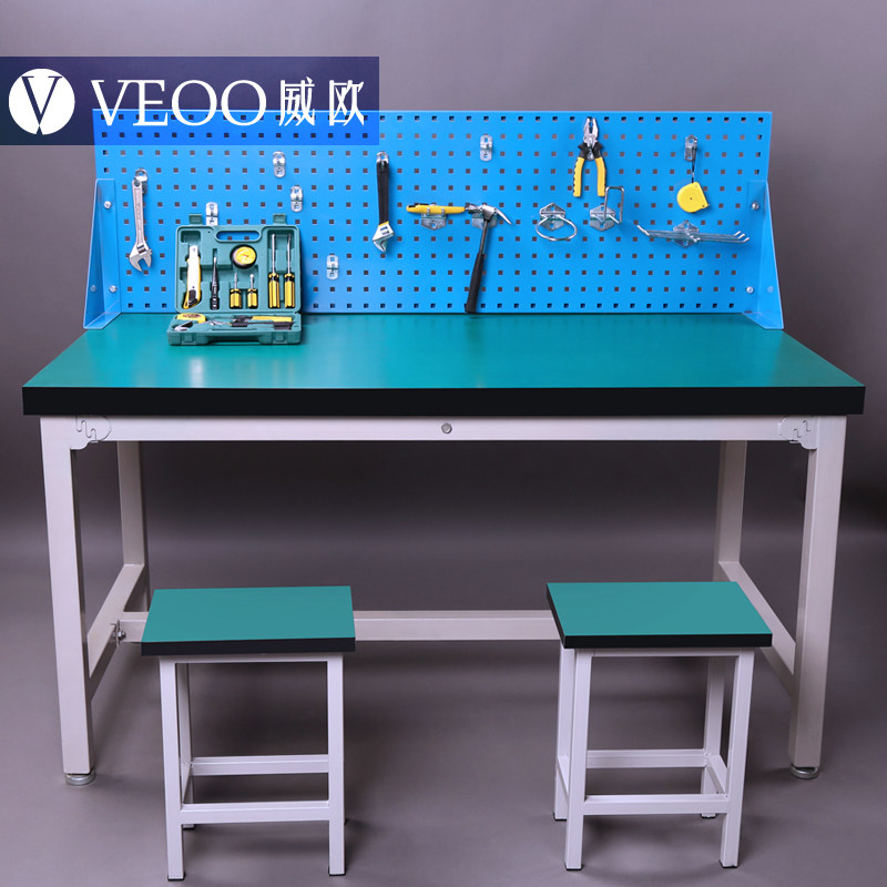 加厚工具台带挂板 流水线防静电工作台 实验室工作桌 操作台承重