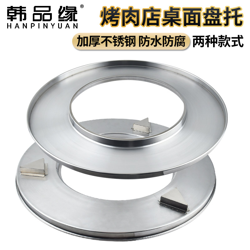 商用烤肉店不锈钢圆环形套餐盘圈加厚烤肉盘创意呼啦圈餐具托盘