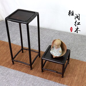 紫光檀实木微型盆景几架实木桌面小花架摆件石头玉器瓷器花瓶底座