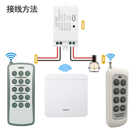 亮达智能遥控开关220V灯电路控制器无线遥控器433射频接收模块DIY