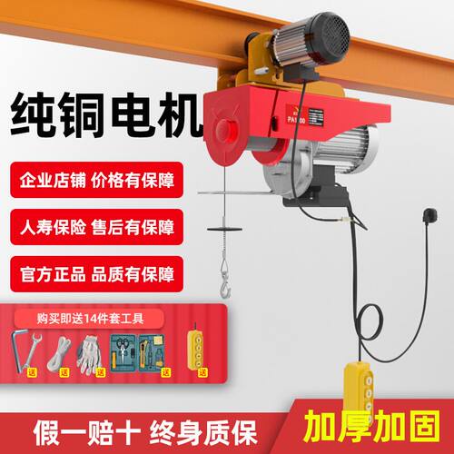 微型电动葫芦220V跑车家用小型吊机1吨行车升降机移动航吊起重机