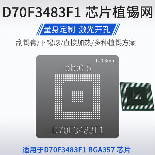 适用于D70F3483F1汽车IC电子单片机BGA357芯片植锡网植锡球钢网