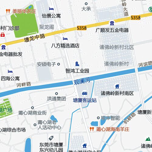 2024新款东莞市塘厦镇地图贴图办公室挂图高清防水墙壁贴装饰画