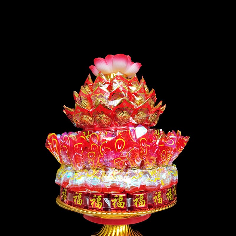 万福莲花糖塔闽南潮汕中秋月娘过年春节拜拜供奉品寺庙法会荷花灯
