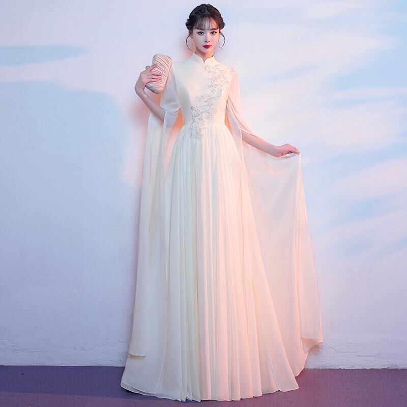 大合唱团演出服长裙古筝二胡民乐主持人朗诵高端表演礼服艺考服装