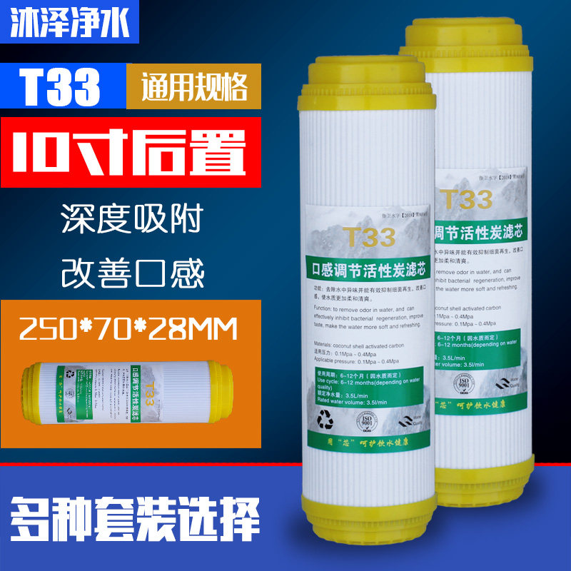 净水器滤芯10寸平口T33后置活性炭滤芯直饮纯水机椰壳活性炭滤芯
