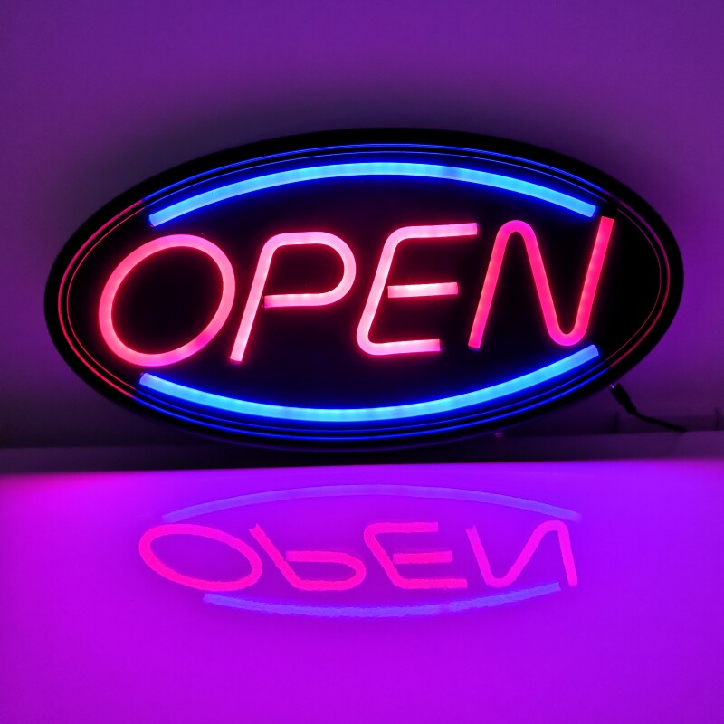 led广告灯牌霓虹管发光字open电子牌灯箱商铺营业中挂牌OPENSIGNS
