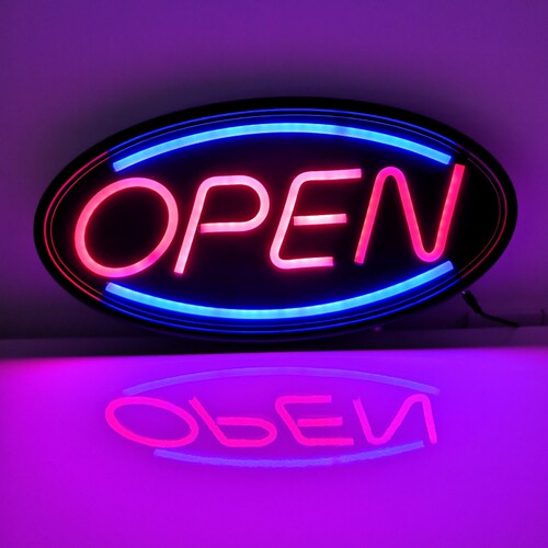 led广告灯牌霓虹管发光字open电子牌灯箱商铺营业中挂牌OPENSIGNS