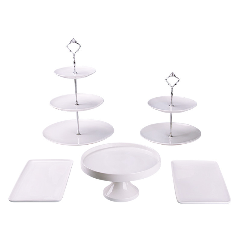 婚礼甜品台摆件装饰套装欧式生日下午茶餐具点心蛋糕托盘展示架子